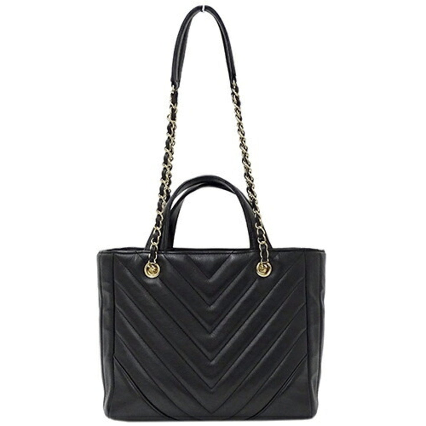 Luxury Chanel bag V stitch Lady's handbag shoulder 2way lambskin black