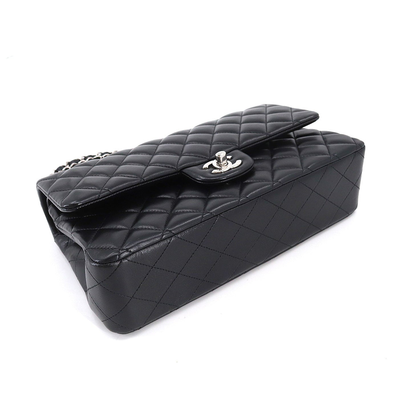 Luxury Chanel Matelasse 25 Chain Shoulder Bag Leather Black A01112 Silver Hardware