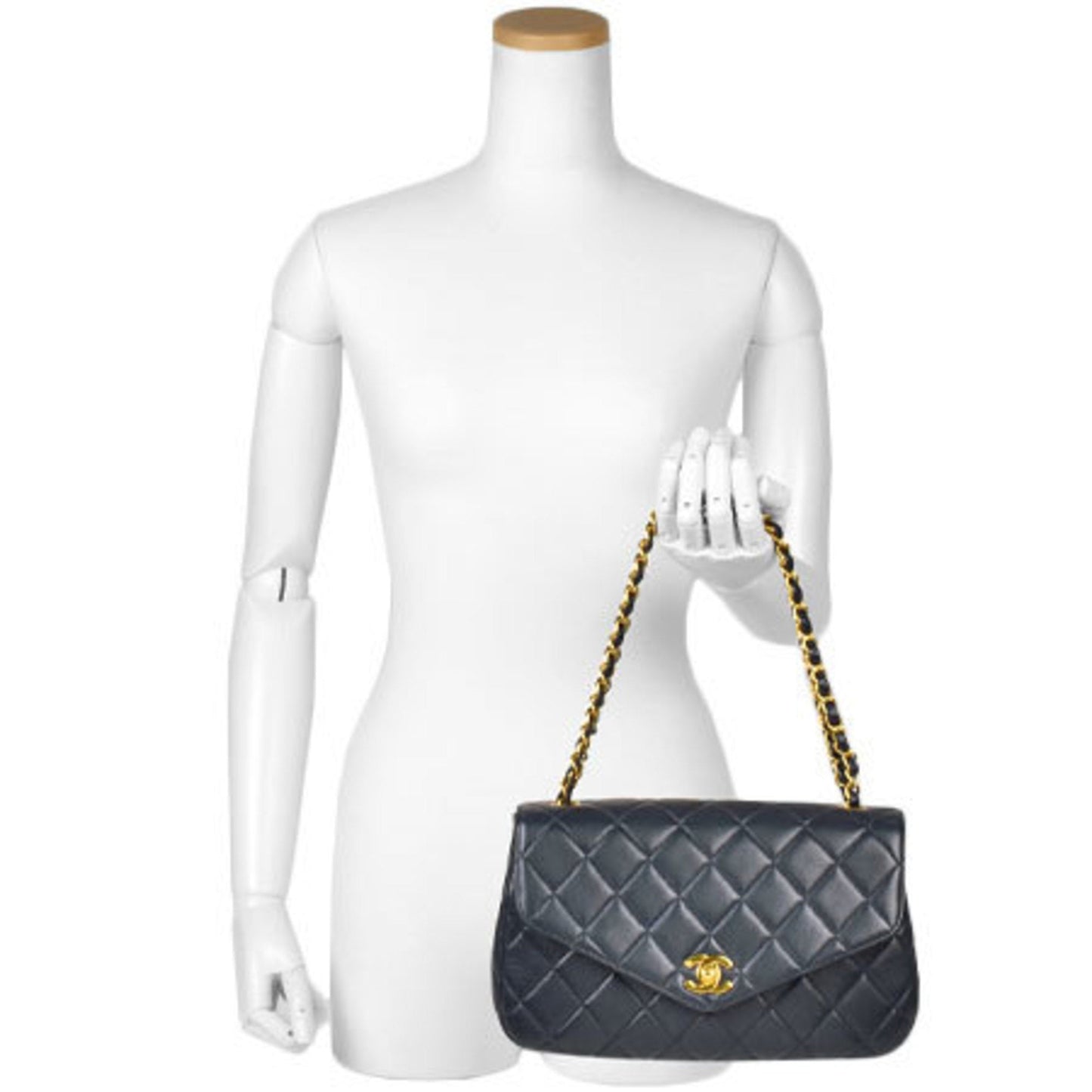 Chanel matelasse V flap knot chain handbag No. 3 here mark navy lambskin
