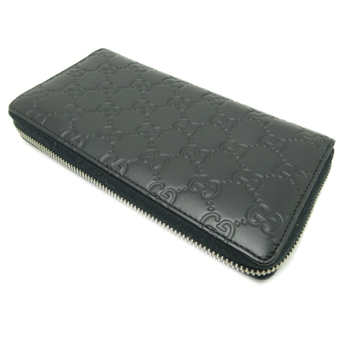 Luxury Gucci GG Marmont Zip Around Women's Men's Long Wallet 473928 Leather Black