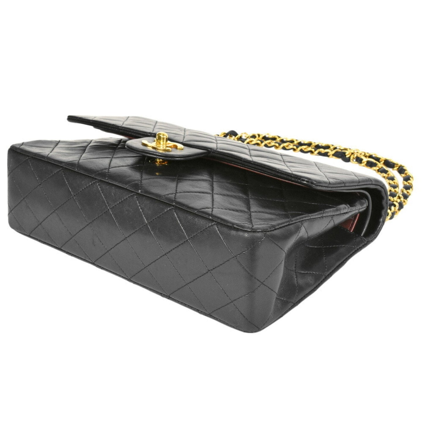 Chanel Matelasse 25 No. 1 W Flap Chain Shoulder Bag Cocomark Lambskin Black A01112