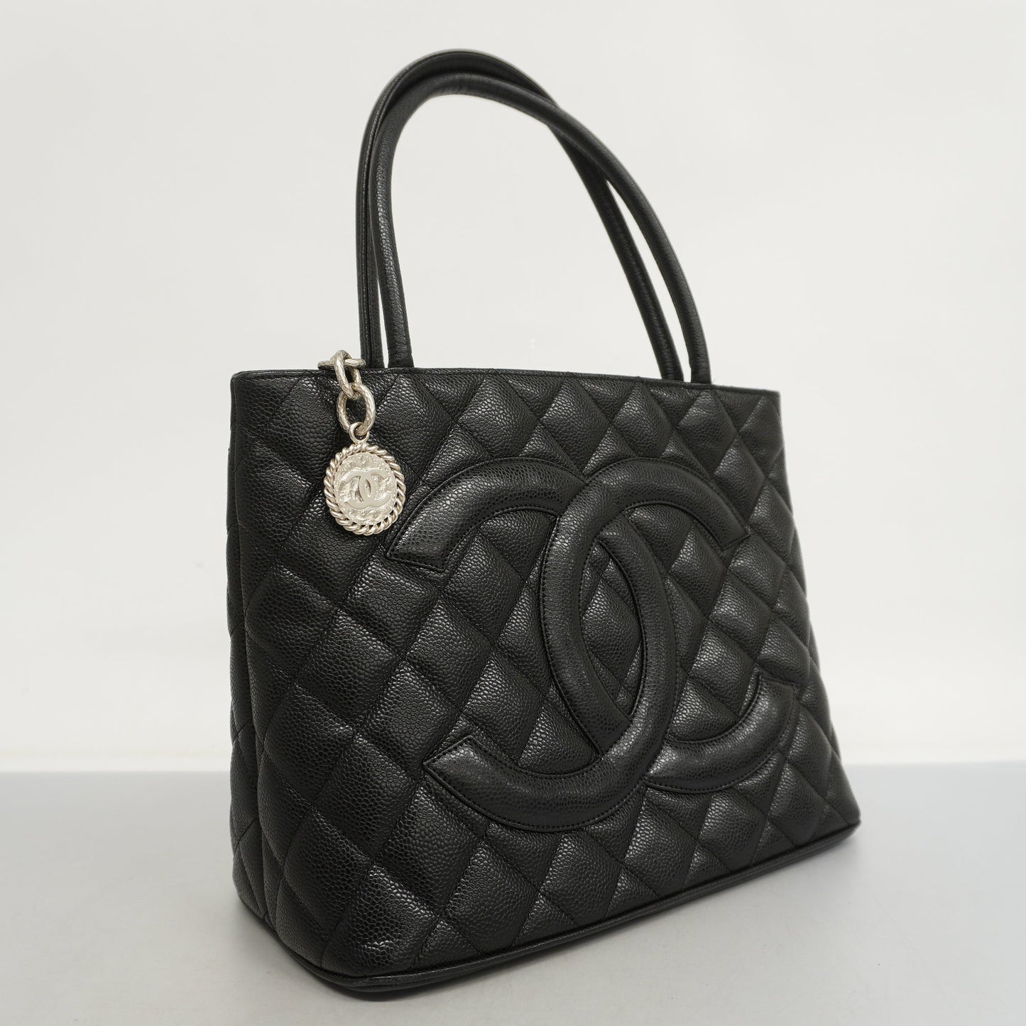 CHANELAuth  Reprint Tote Women's Caviar Leather Tote Bag Black