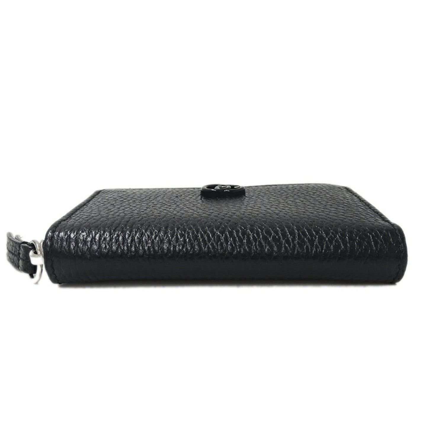 Luxury Gucci Wallet Women's Men's Coin Case Petit Marmont Leather Double G Zip Around Black 644412 Card