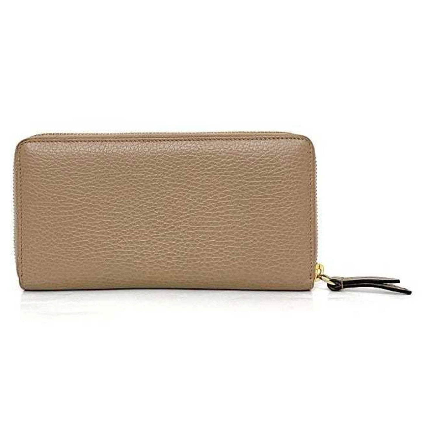 Luxury Gucci Round Long Wallet Pink Beige Gold Marmont 456117 Leather  GG Women's