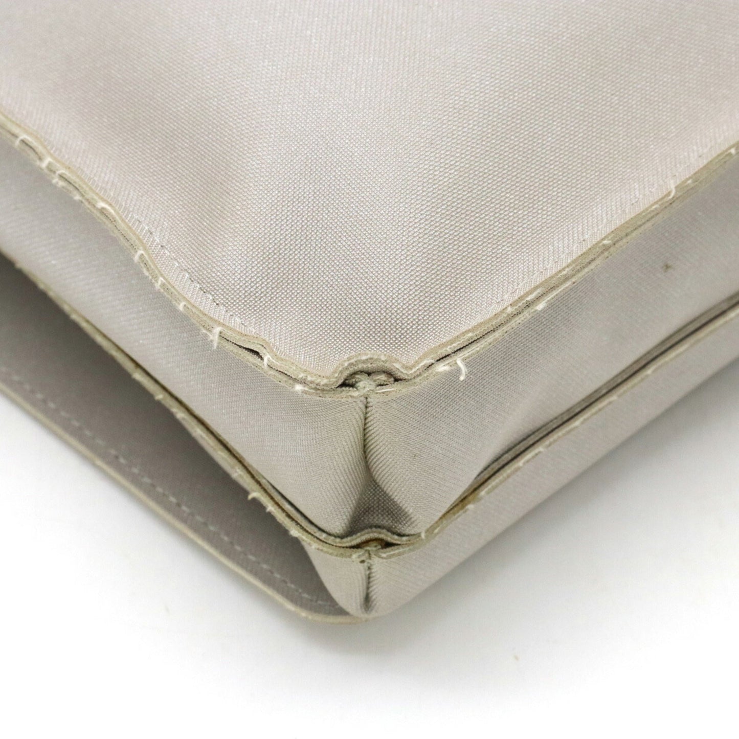 Luxury Chanel Sports Line Waist Pouch Bag Body Hip Nylon Canvas Gray White