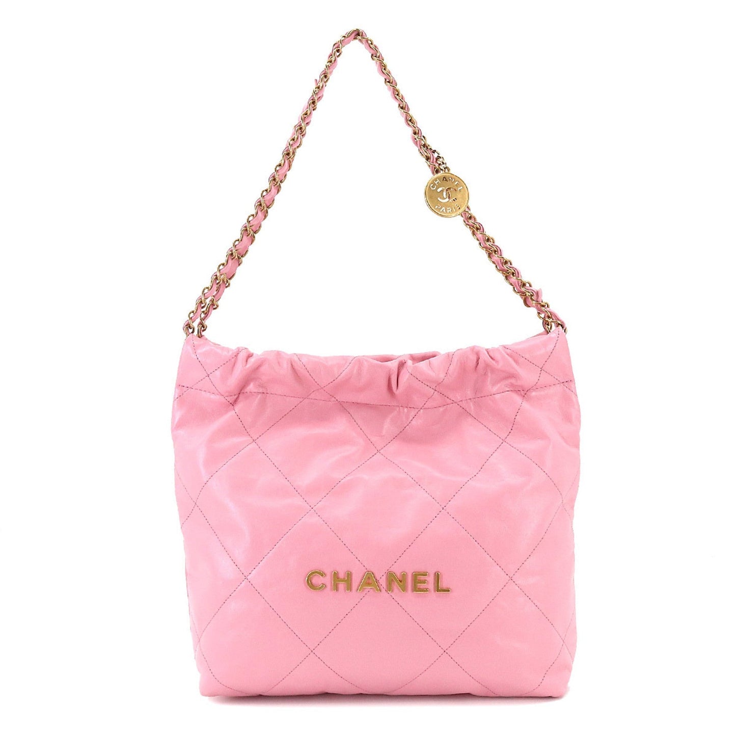 CHANELShoulder Bag with the  22 Small chain shoulder bag leather pink AS3260 porch
