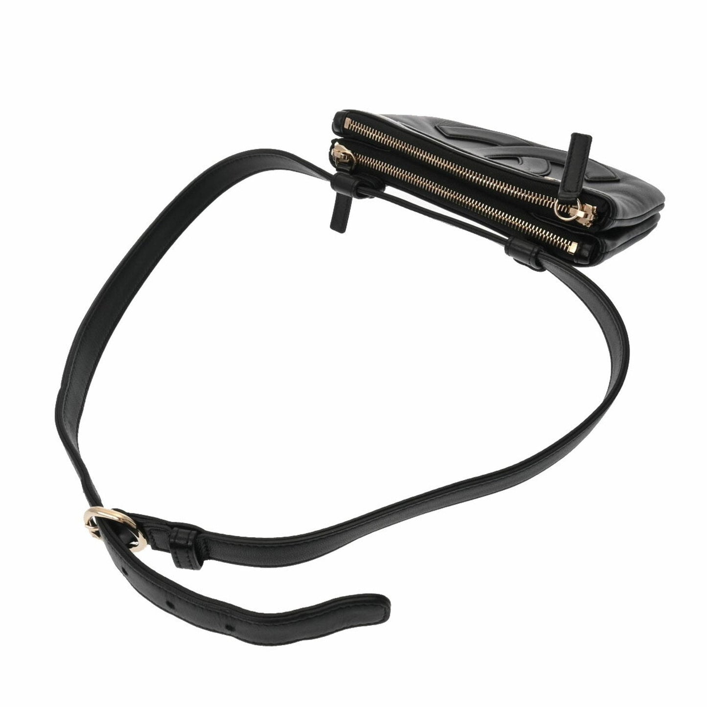 Luxury Chanel Cocomark Waist Bag Black Ladies Lambskin Body