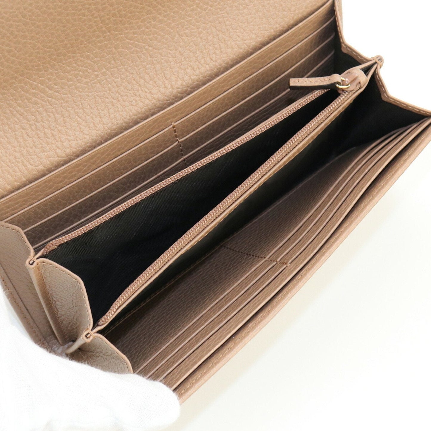 Luxury Gucci Double G Continental GG Marmont 456116 Long wallet with two fold coin purse leather ladies