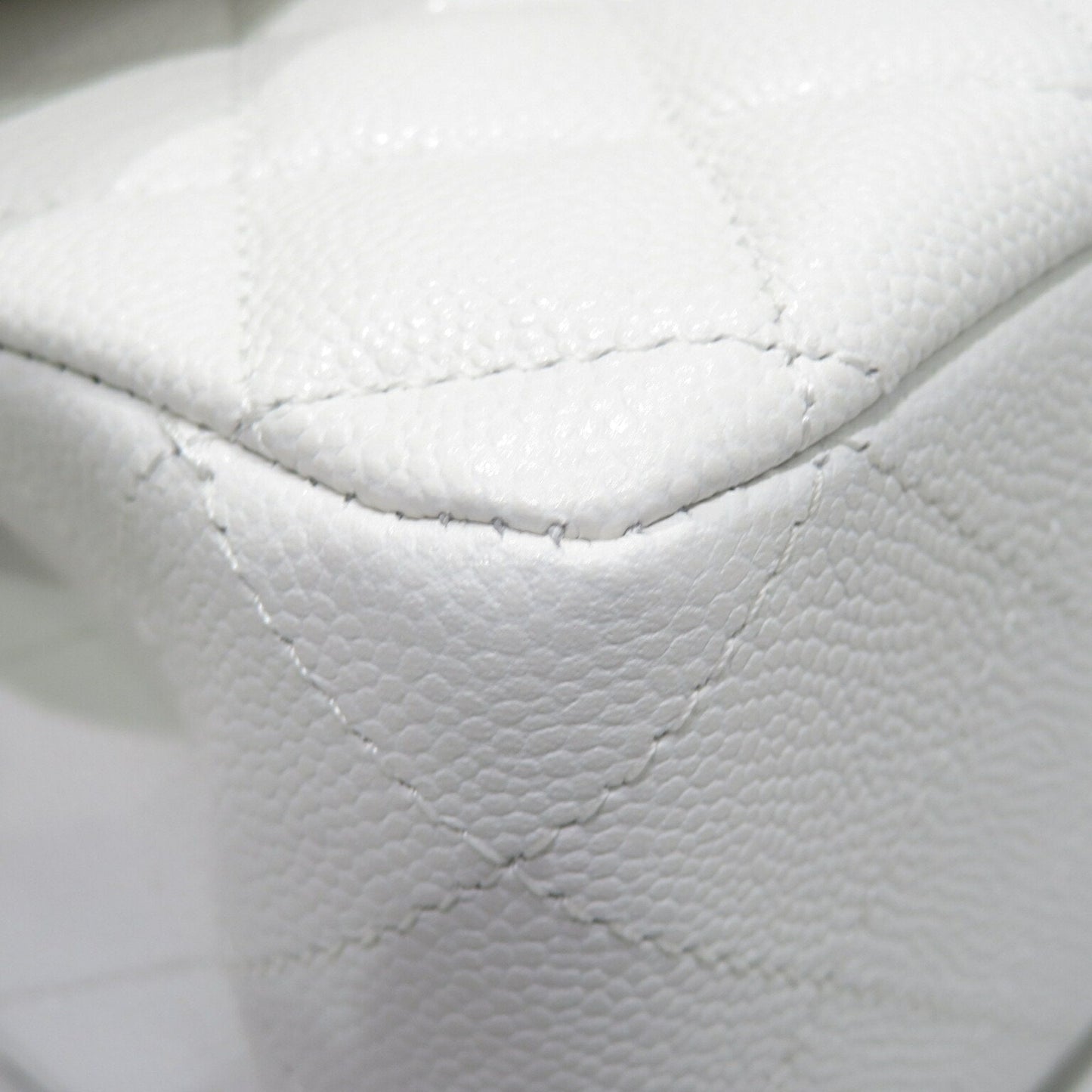 CHANEL Classic Flap Bag Shoulder White SG Hardware Caviar Skin Women's Men's
