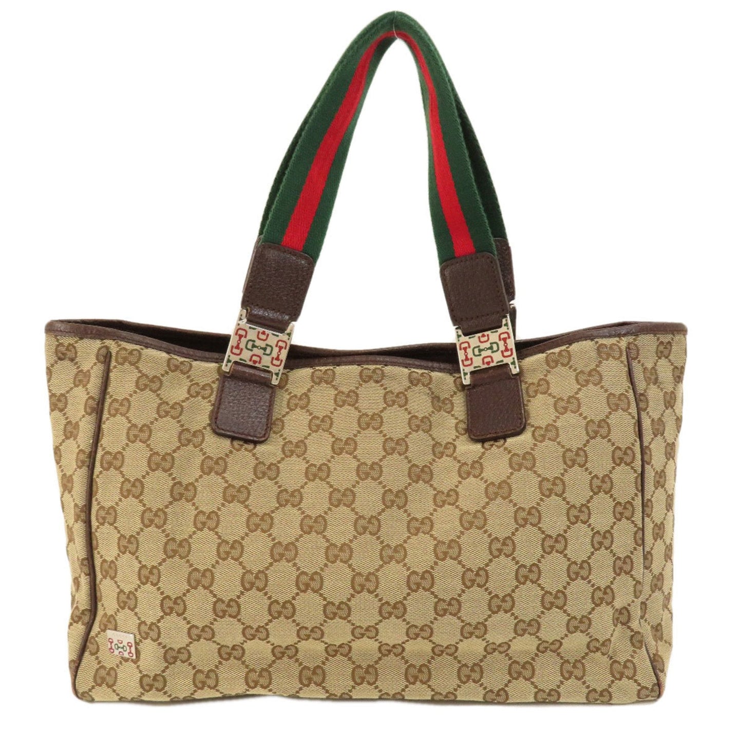 Luxury Gucci 145758 GG Sherry Line Handbag Canvas Ladies