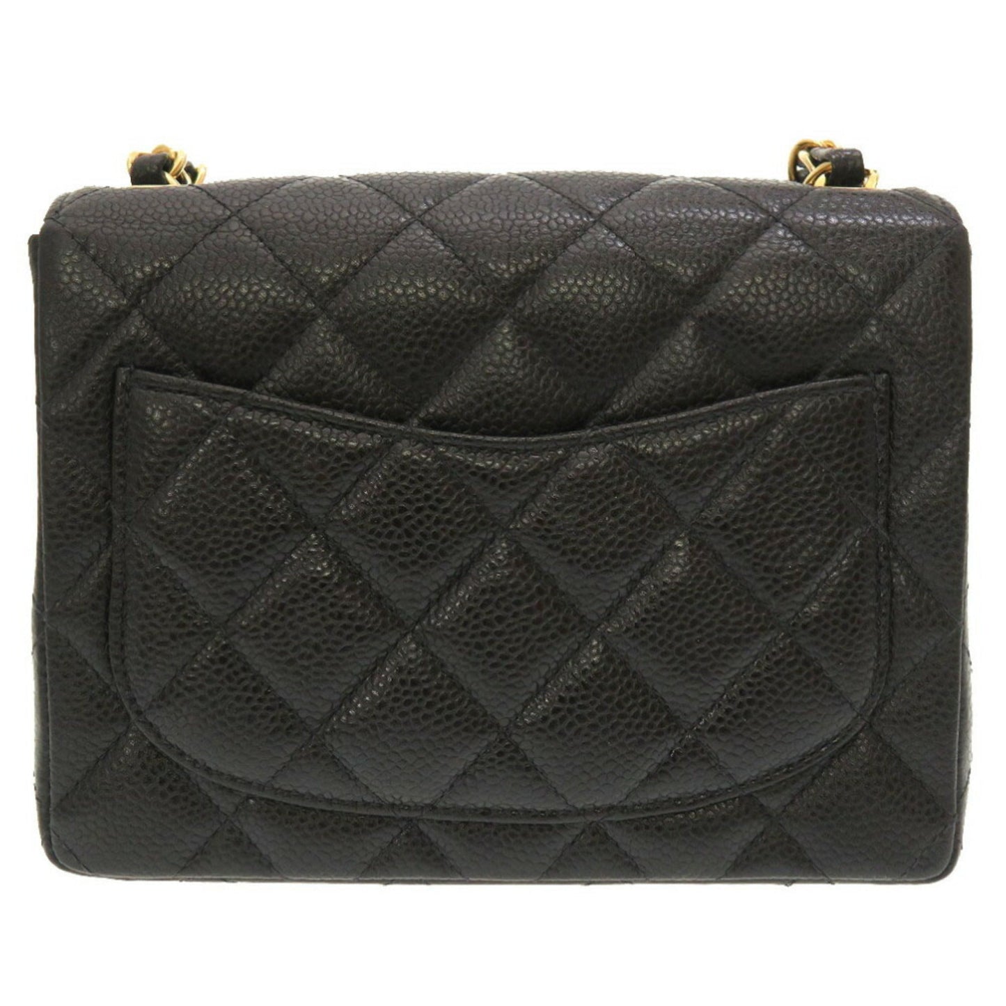 Luxury Chanel Matelasse Caviar Skin Black No. 8 Gold Chain Shoulder Bag Coco Mark
