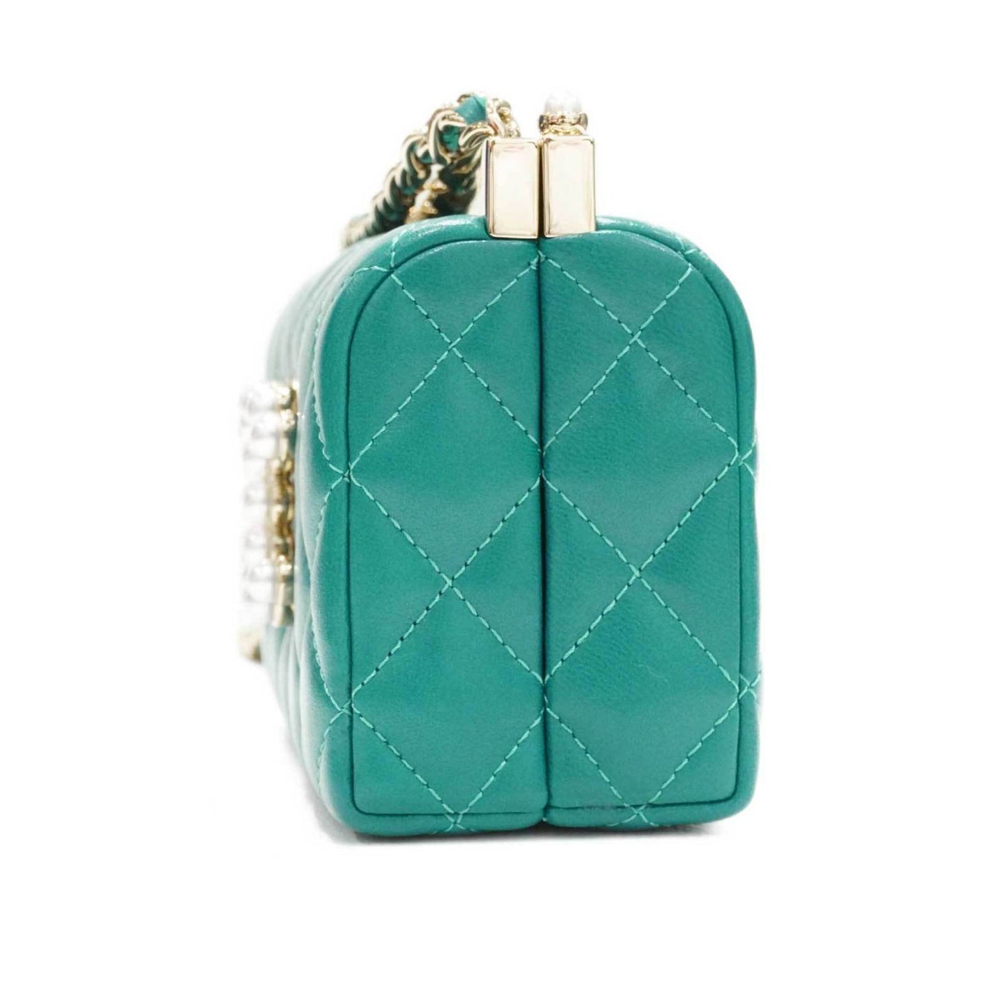 Luxury Chanel Chain Clutch AP3452 Shoulder Bag Green Lambskin Women's Men's