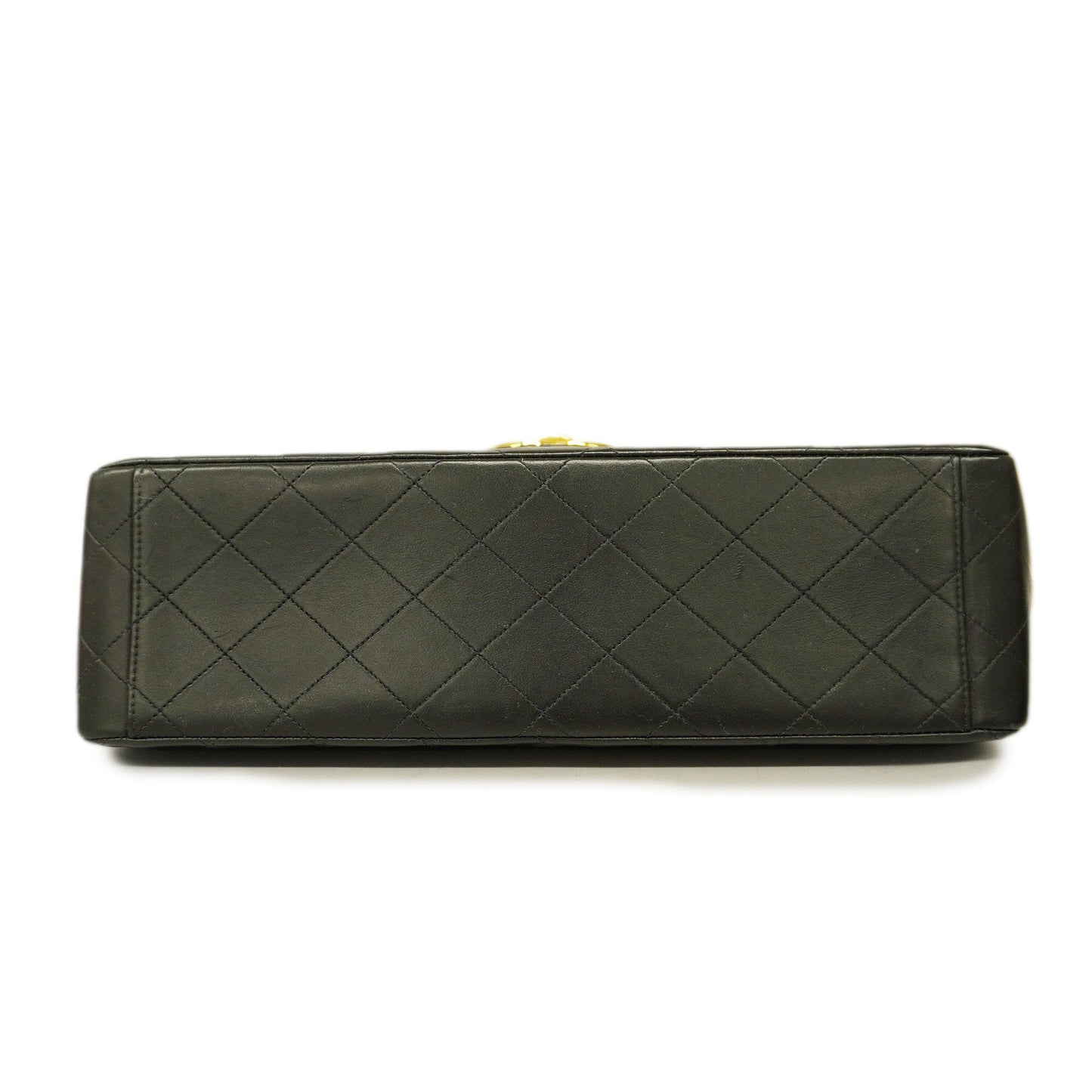 CHANELAuth  Big Matelasse W Chain Women's Leather Shoulder Bag Black