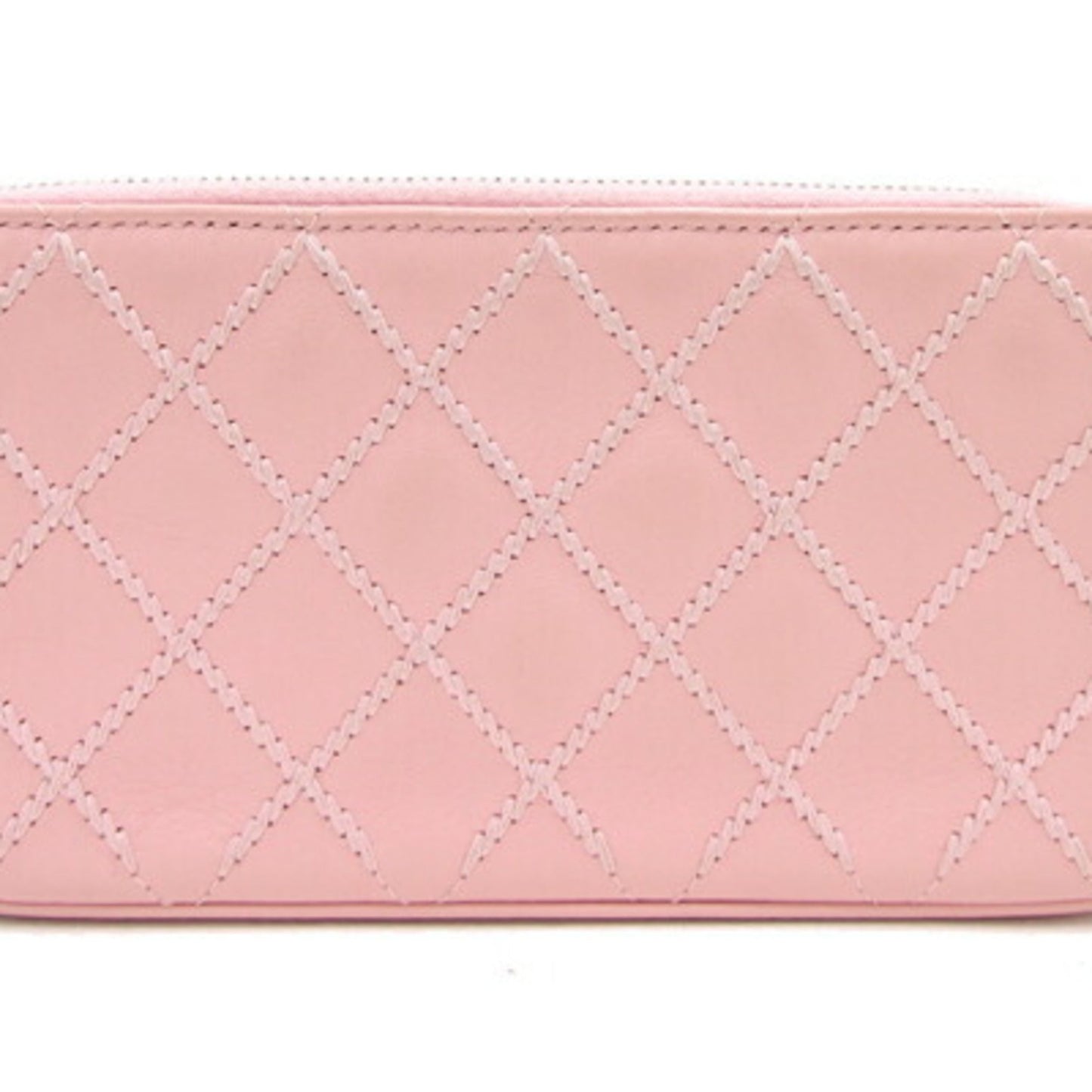 Luxury Chanel Chain Wild Stitch A82527 Pink Leather Shoulder Women's Bag Matelasse Quilting Cocomark Long Wallet