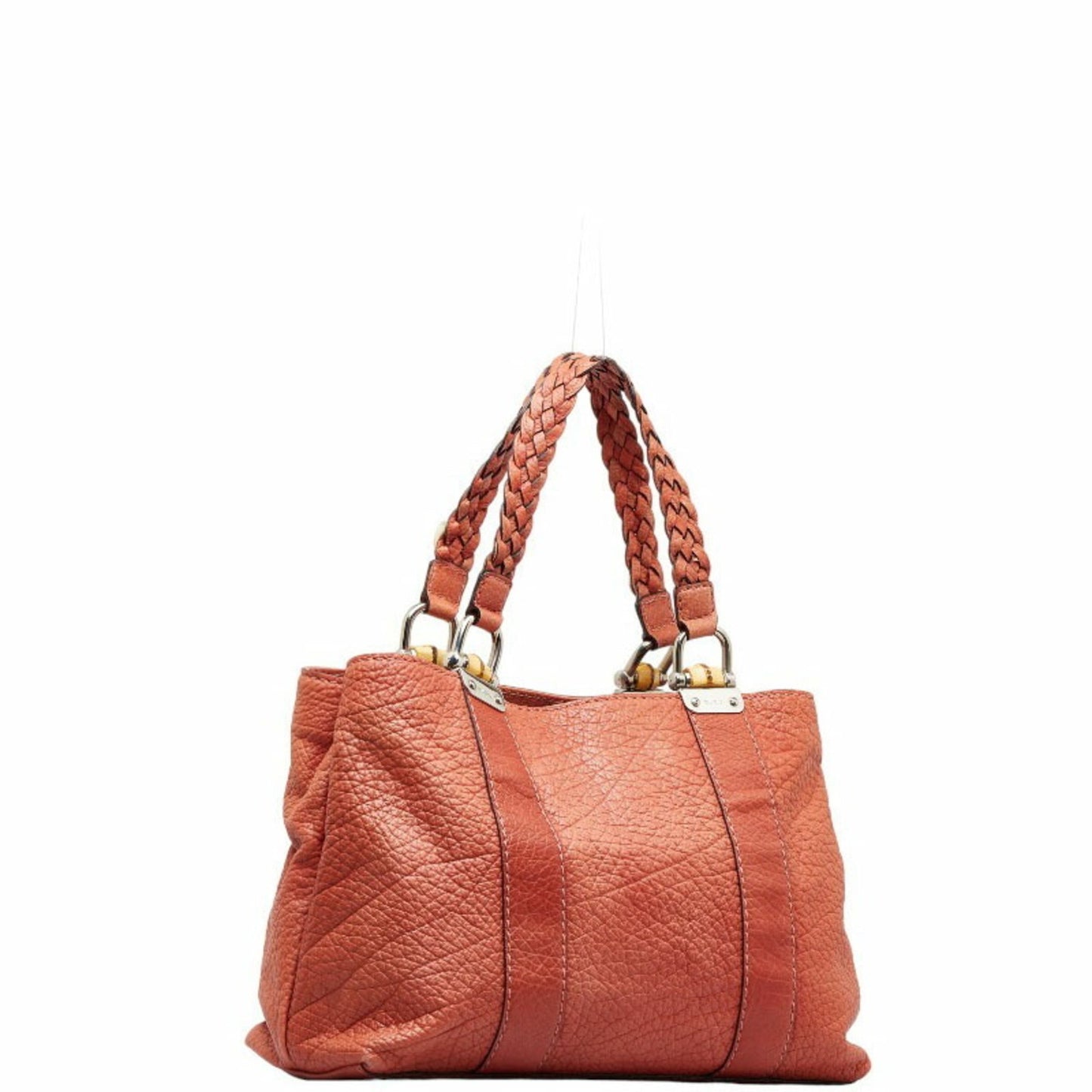 Luxury Gucci bamboo handle handbag tote bag 232947 orange leather ladies