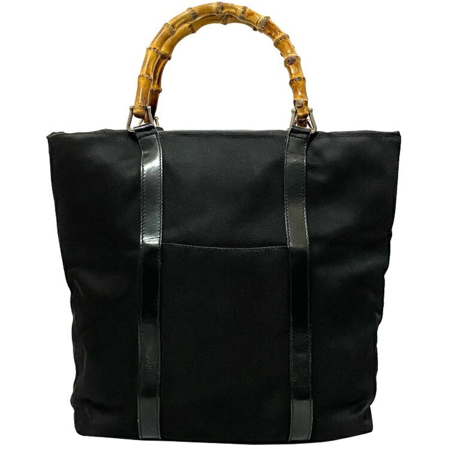 Luxury Gucci Tote Bag Black Bamboo 000 1998 0508 Handbag Canvas Leather Luxury Gucci Bucket Ladies