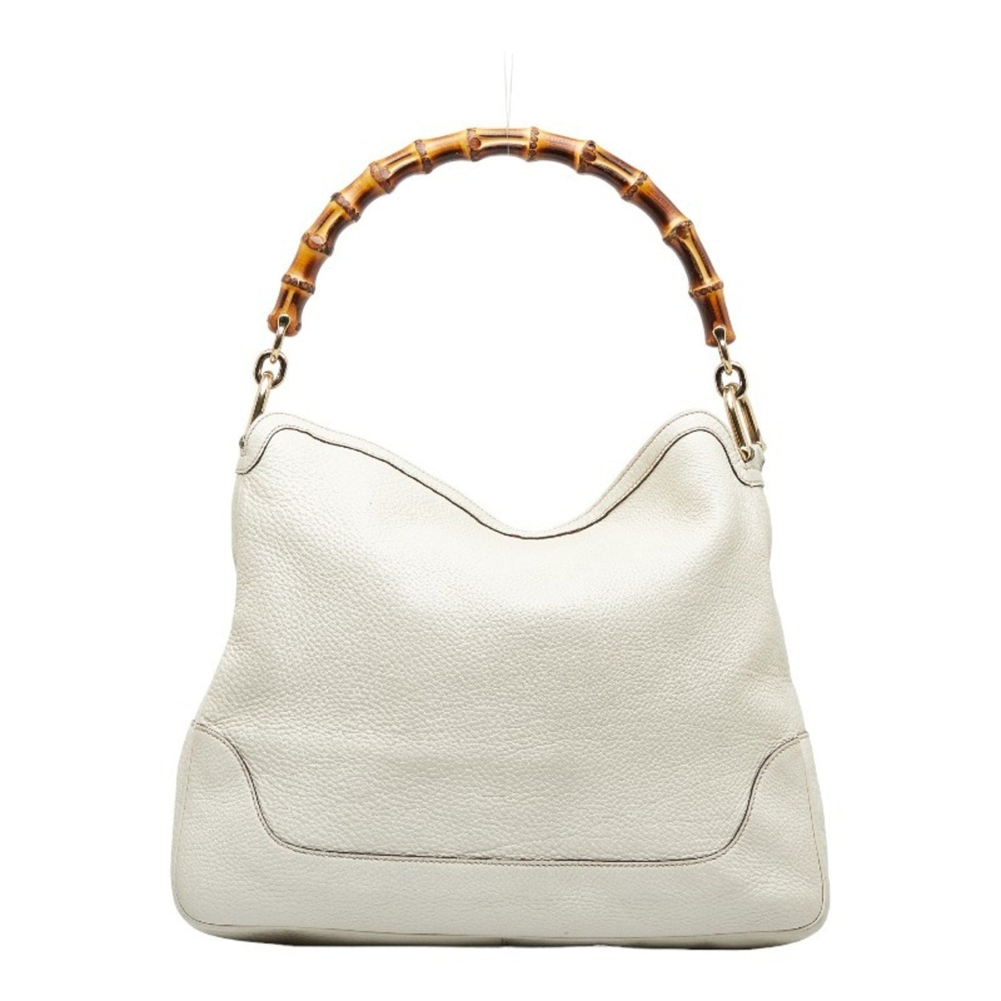 Luxury Gucci Bamboo GG Canvas Handbag Shoulder Bag 282315 White Leather Ladies