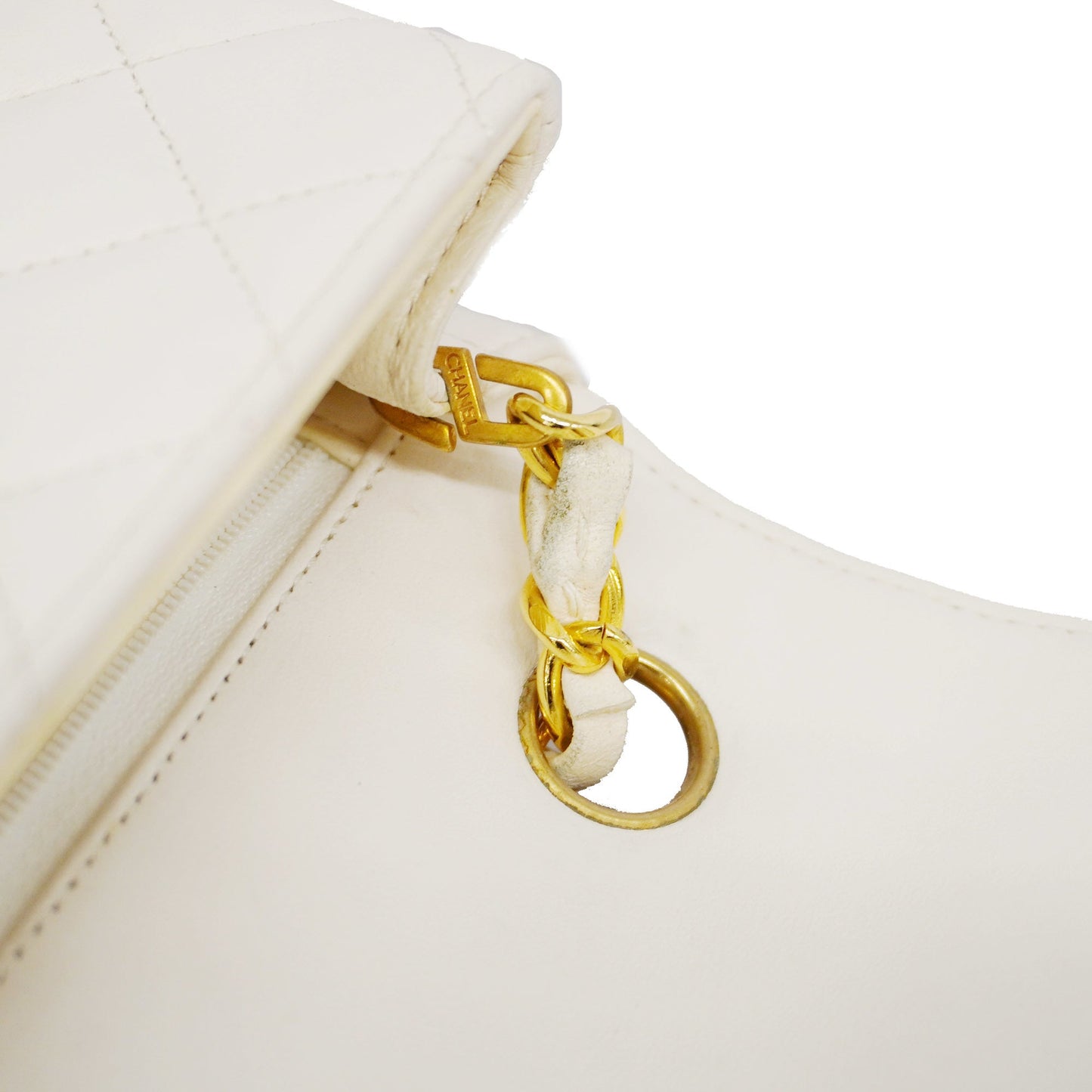 CHANEL  Matelasse Chain Shoulder Women's Leather Shoulder Bag White