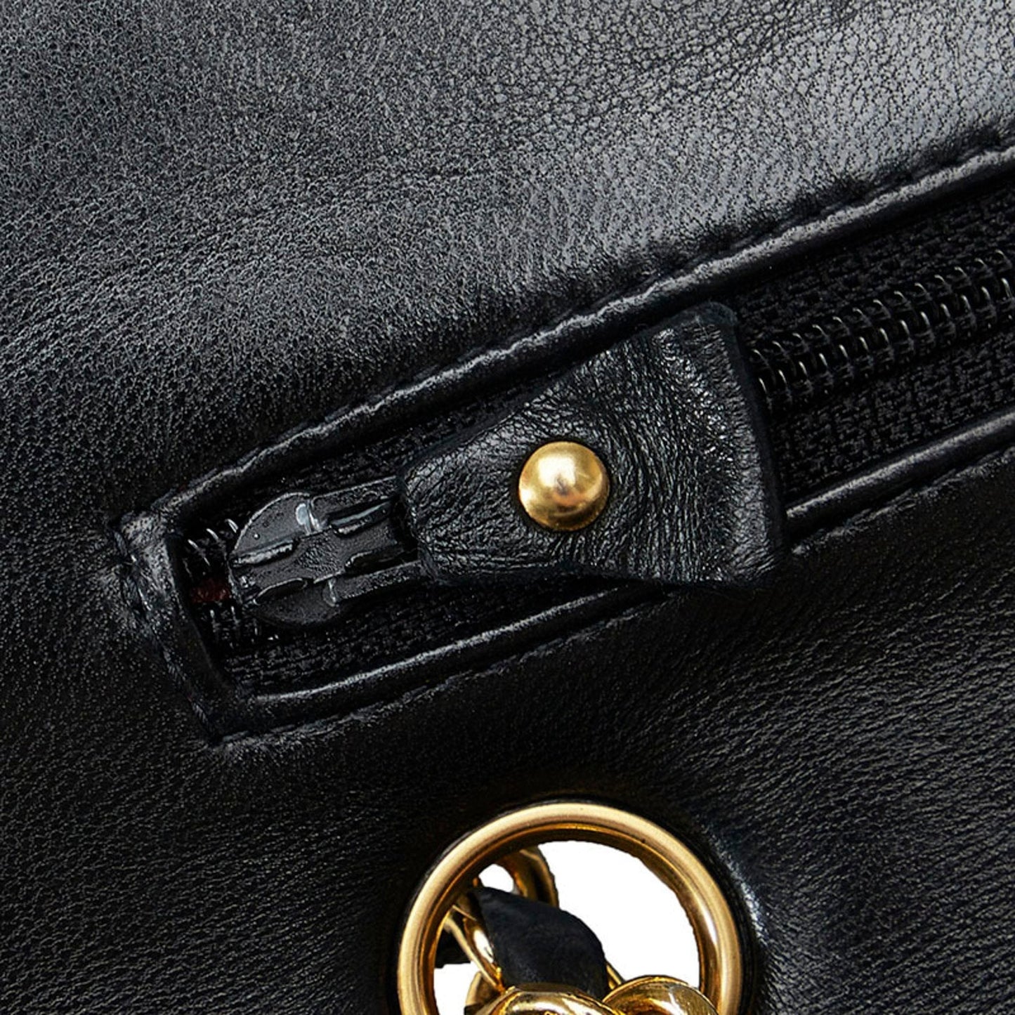 CHANEL matelasse 25 double flap chain shoulder bag black leather ladies