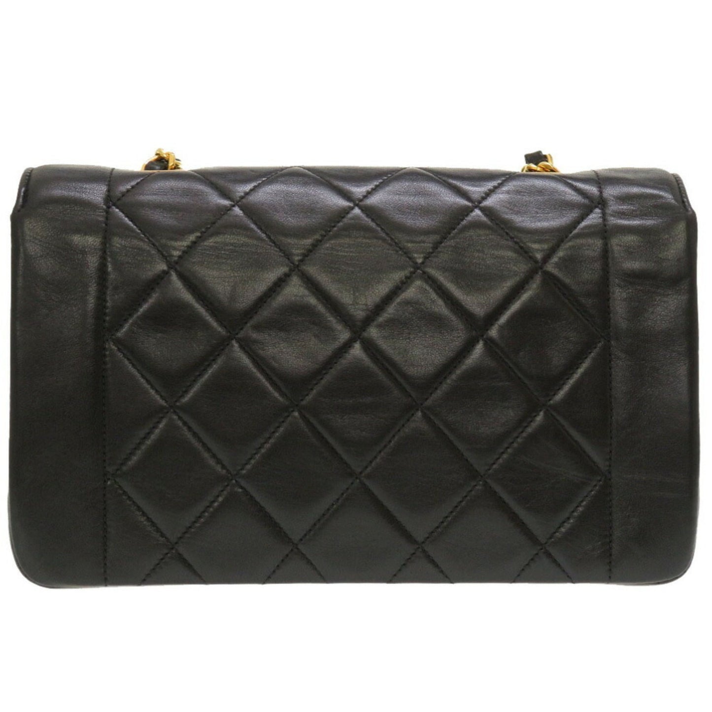 Luxury Chanel Diana 22 Lambskin Black No. 4 Gold Chain Shoulder Bag Matelasse Coco Mark Turnlock