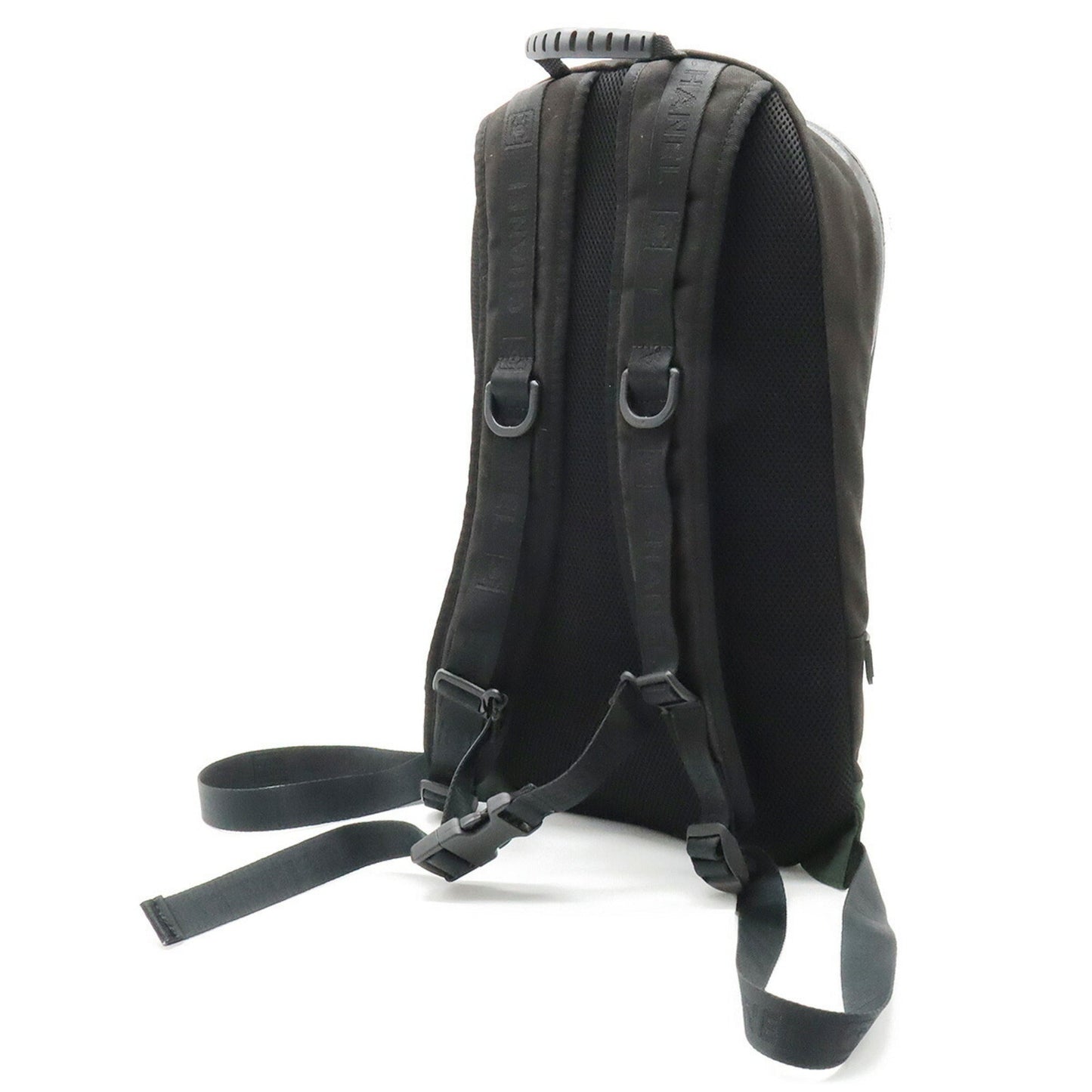 Luxury Chanel Sports Line Coco Mark Backpack Rucksack Nylon Canvas Green Black