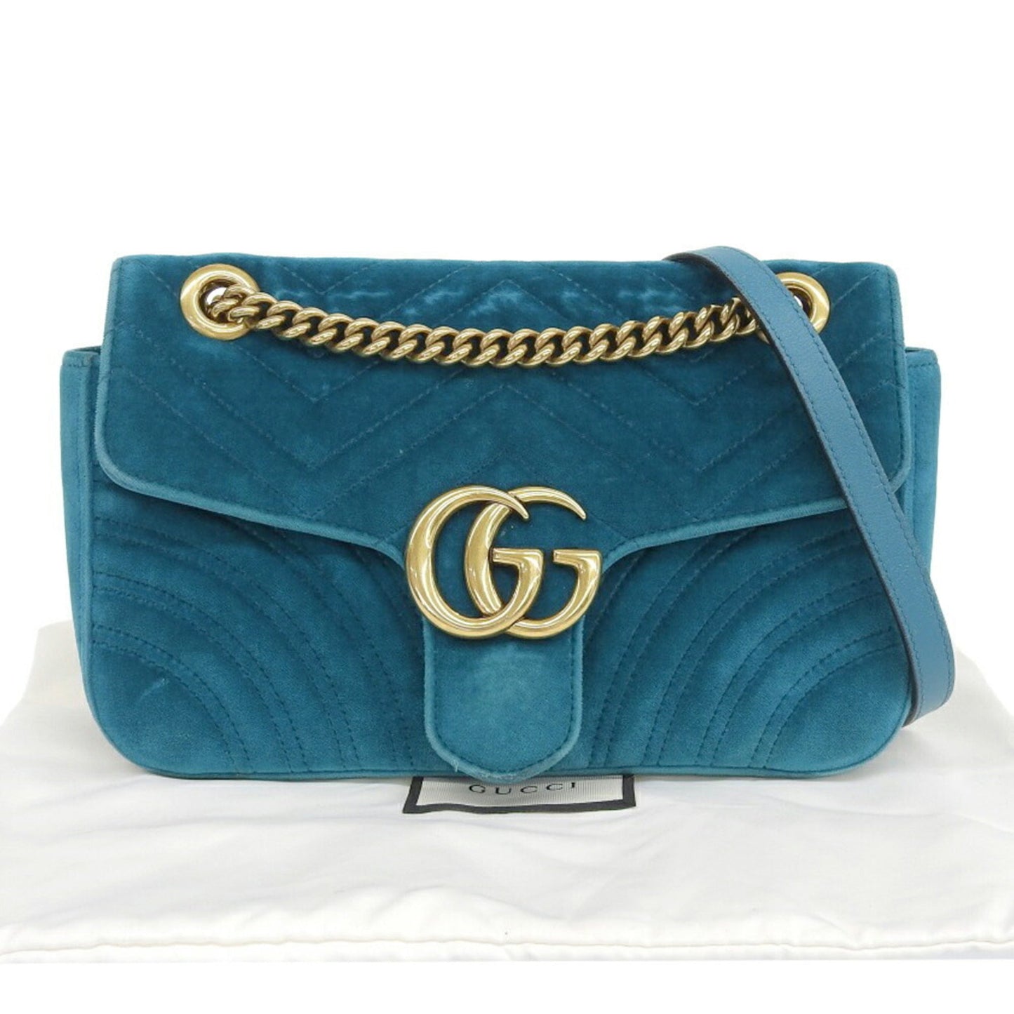 Luxury Gucci GG Marmont Velvet Suede Buckskin Heart Chain Shoulder Bag 443497 591693