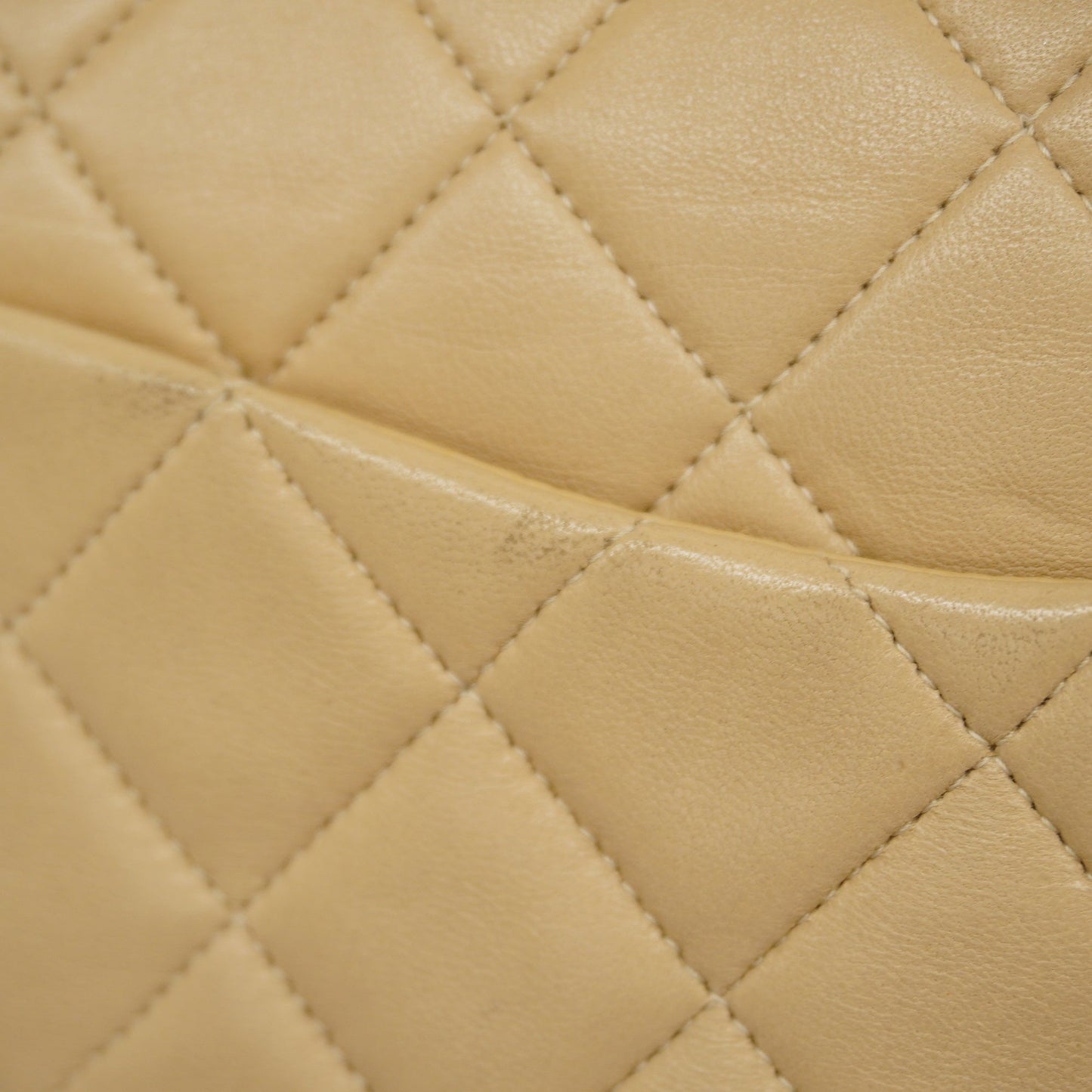 CHANEL  Matelasse W Flap W Chain Women's Leather Shoulder Bag Beige
