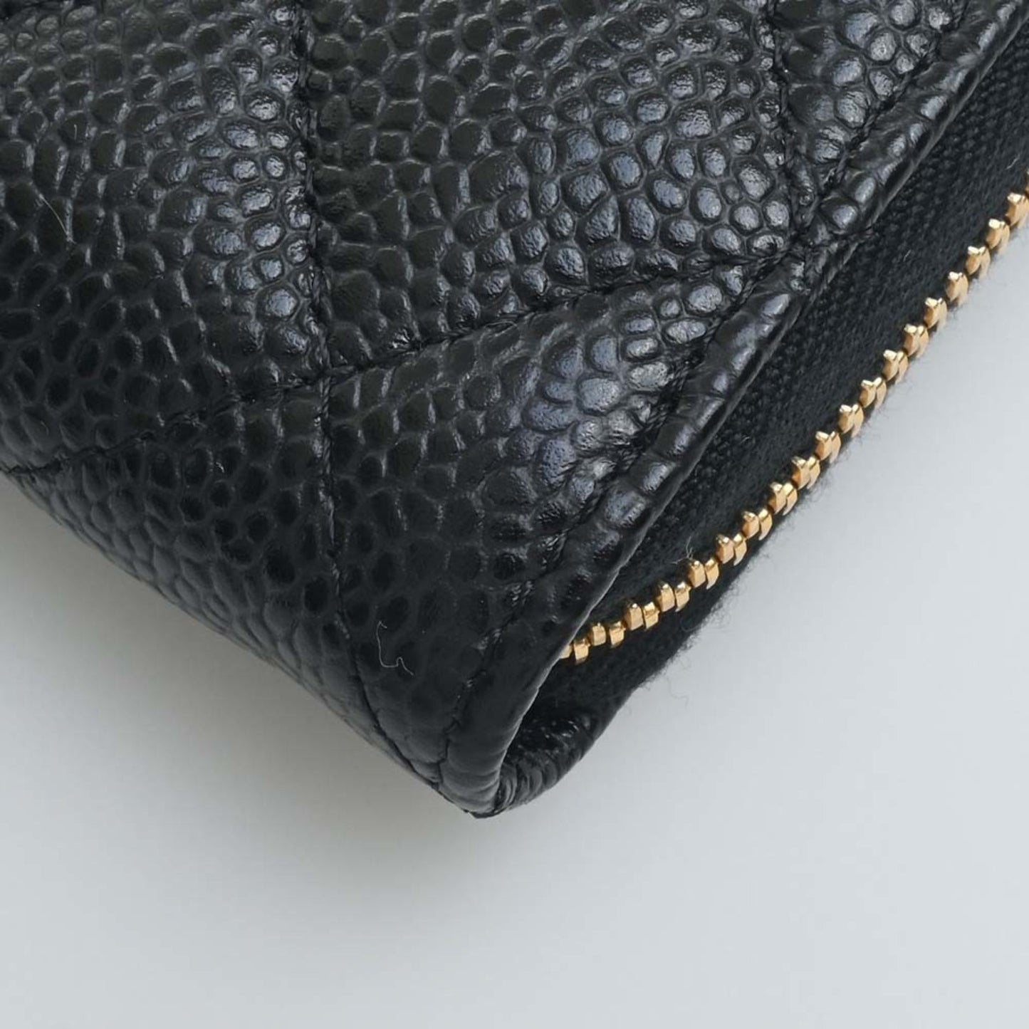 Luxury Chanel Caviar Skin Matelasse Coco Mark Round Long Wallet Black Ladies