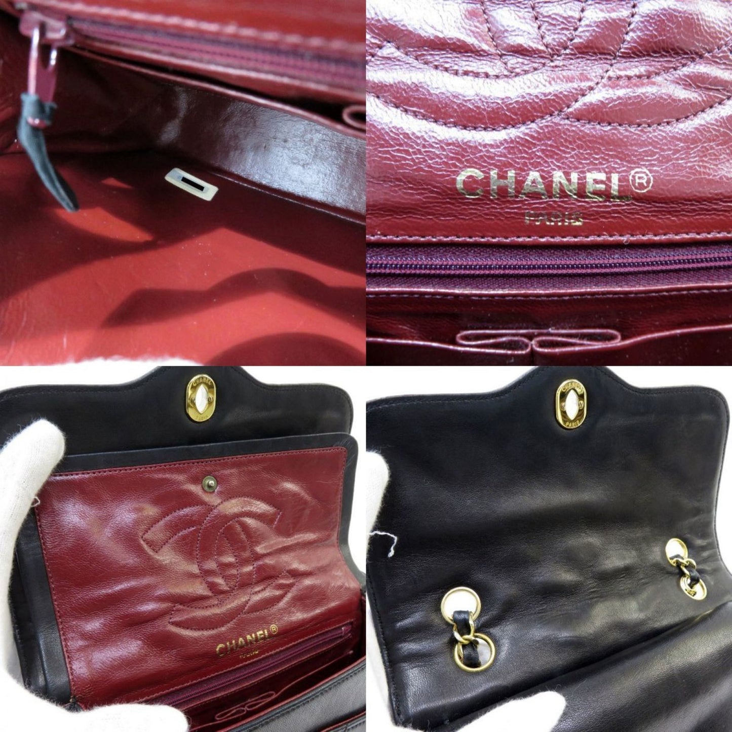 Chanel matelasse Paris limited W chain flap shoulder bag gold silver metal fittings