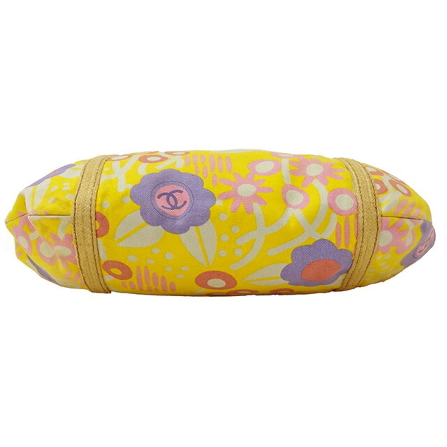 Luxury Chanel bag Lady's tote canvas high summer yellow multicolored flower