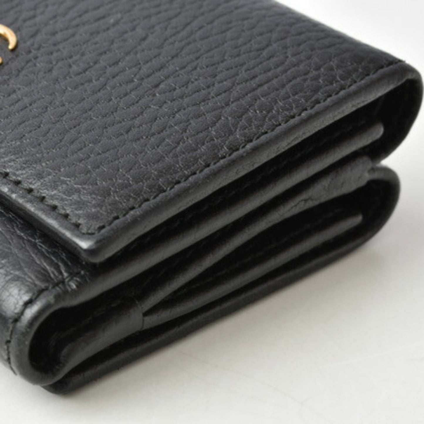 Luxury Gucci mini wallet / tri-fold Luxury Gucci fold 474746 PETITE MARMONT Petit Marmont Black