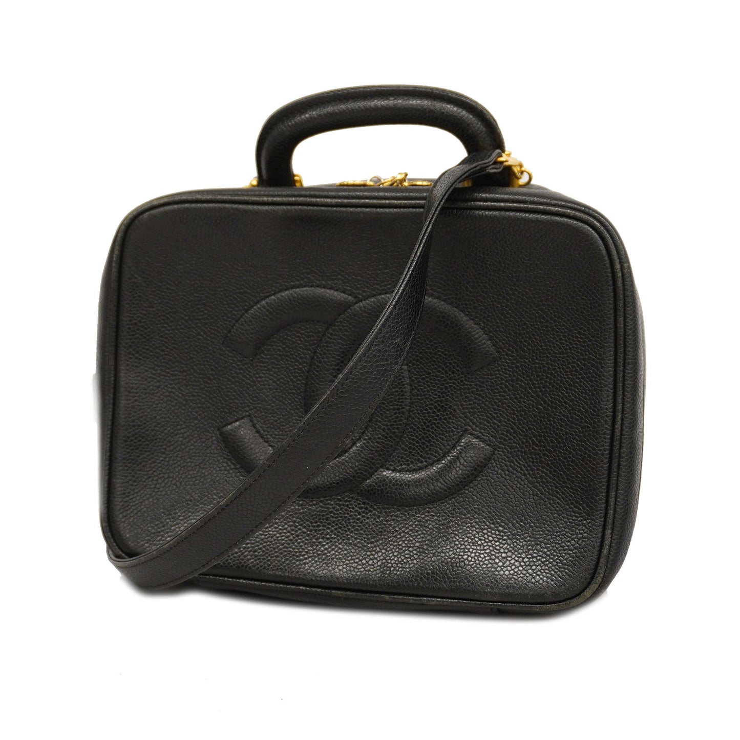 CHANEL  2WAY Bag Women's Caviar Leather Handbag,Shoulder Bag Black