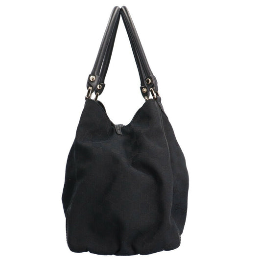 Luxury Gucci Trending 2025 Abbey GG Campus Shoulder Bag Canvas Black Women's