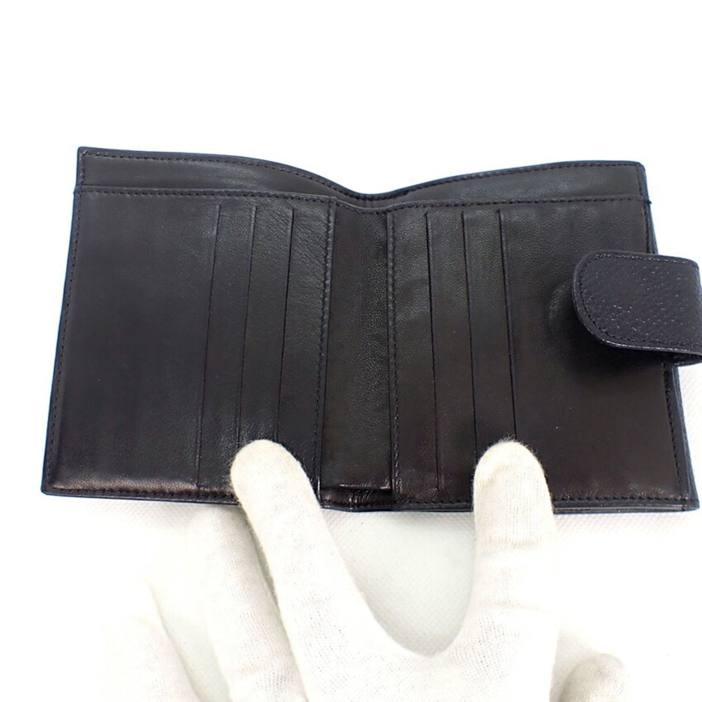 Luxury Chanel caviar skin black trifold wallet