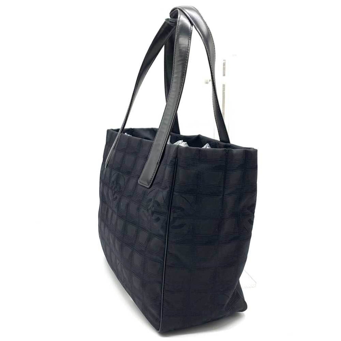 Luxury Chanel Bag New Line Tote PM Black Champagne Handbag Ladies Nylon Canvas x Leather A20457