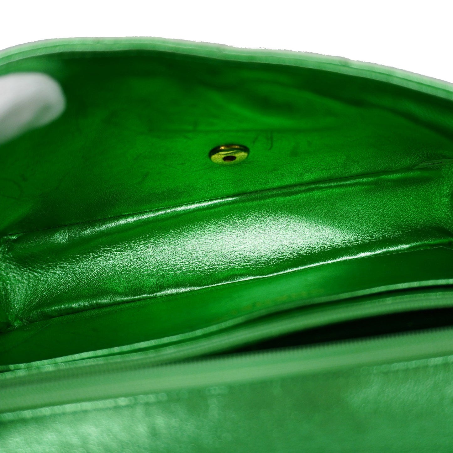 CHANEL[3ca0443]   handbag Matelasse parent-child bag lambskin metallic green gold metal