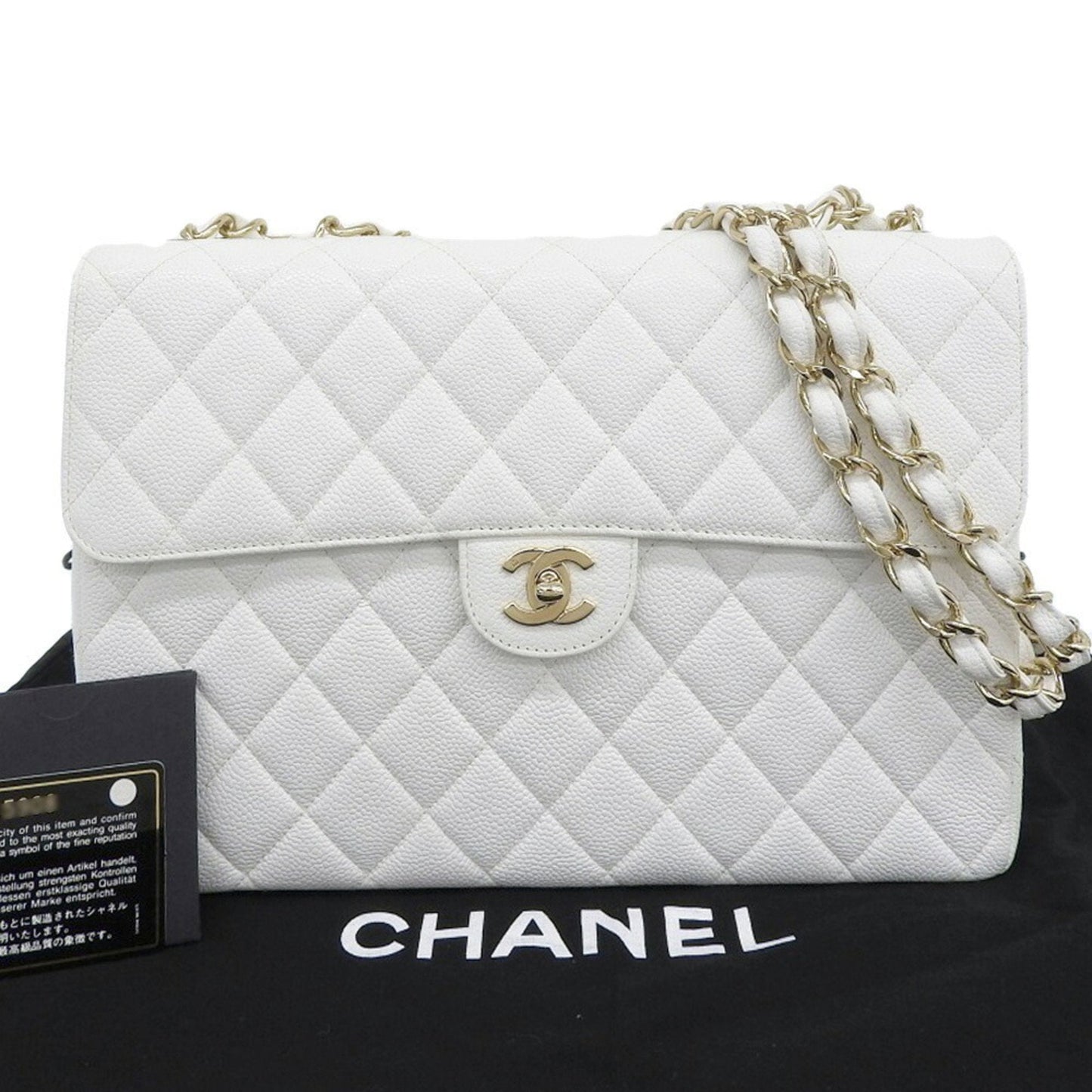 Luxury Chanel matelasse 30 big coco mark shoulder bag white 7 series A11869