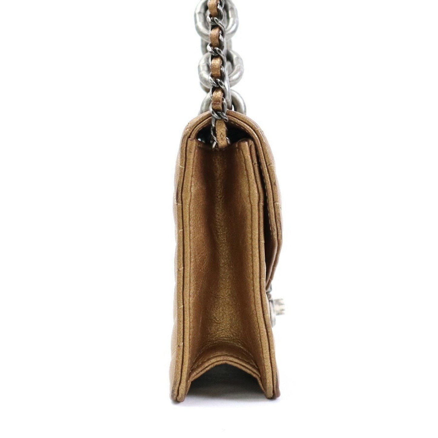 Luxury Chanel Handbag Diagonal Shoulder Bag Turn Lock Chain Leather/Metal Gold/Gunmetal