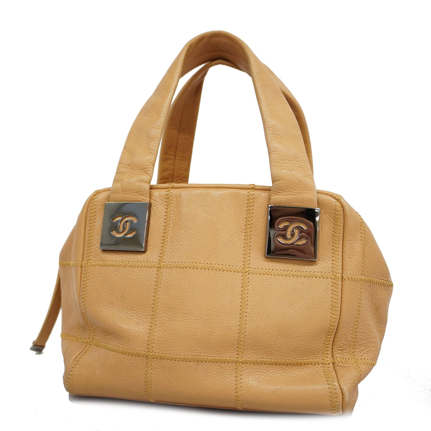 Luxury Chanel  Chocolate Bar Women's Caviar Leather Handbag Beige