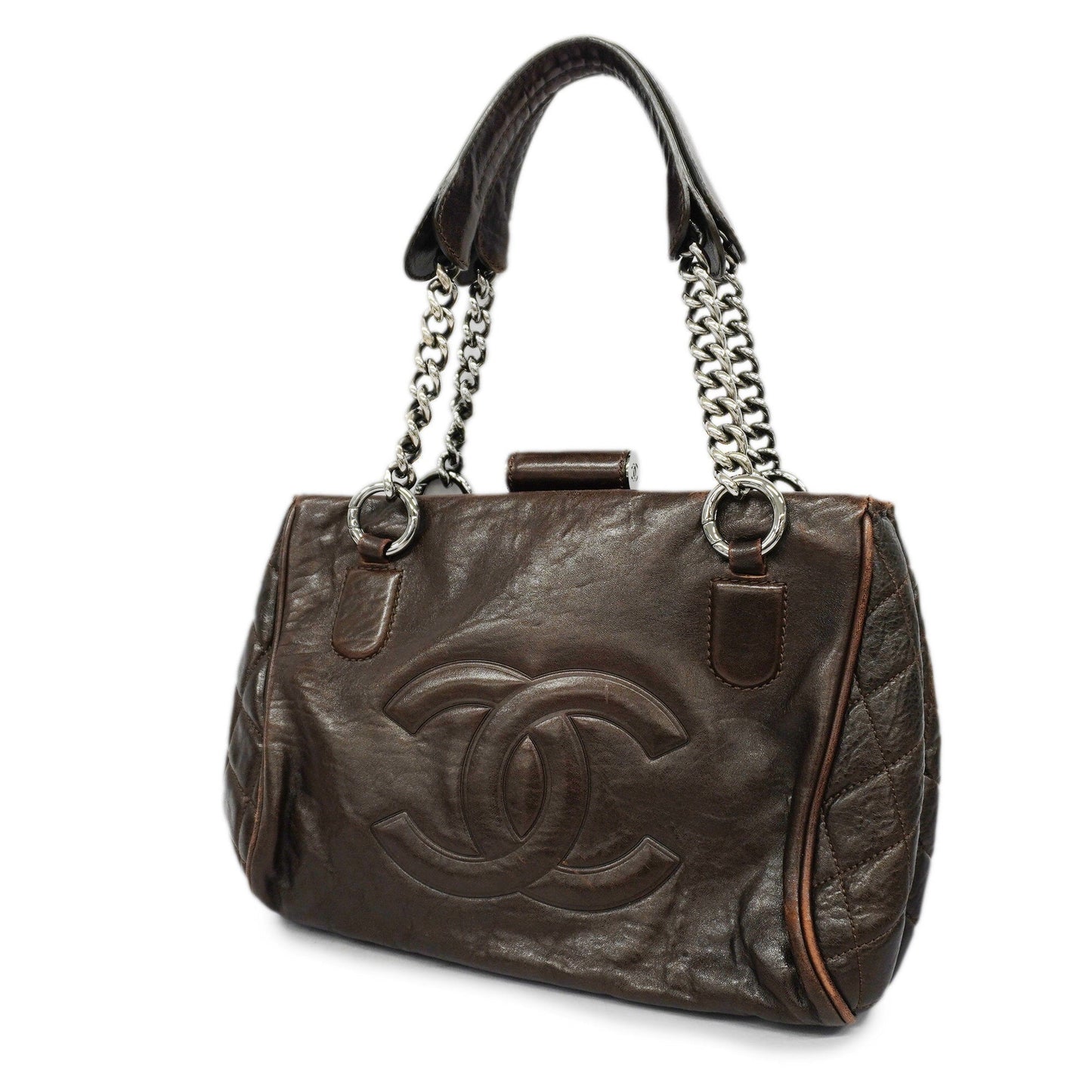 Luxury Chanel  Women's Leather Shoulder Bag Brown