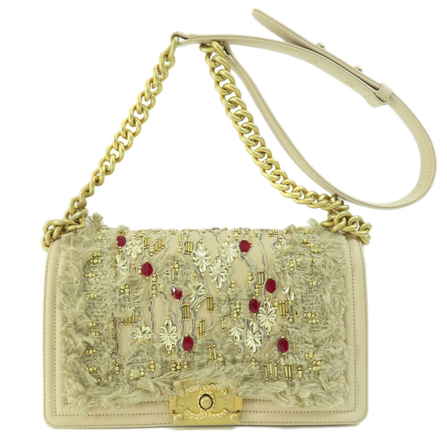Luxury Chanel Boy  Bijou Shoulder Bag Calf Women's