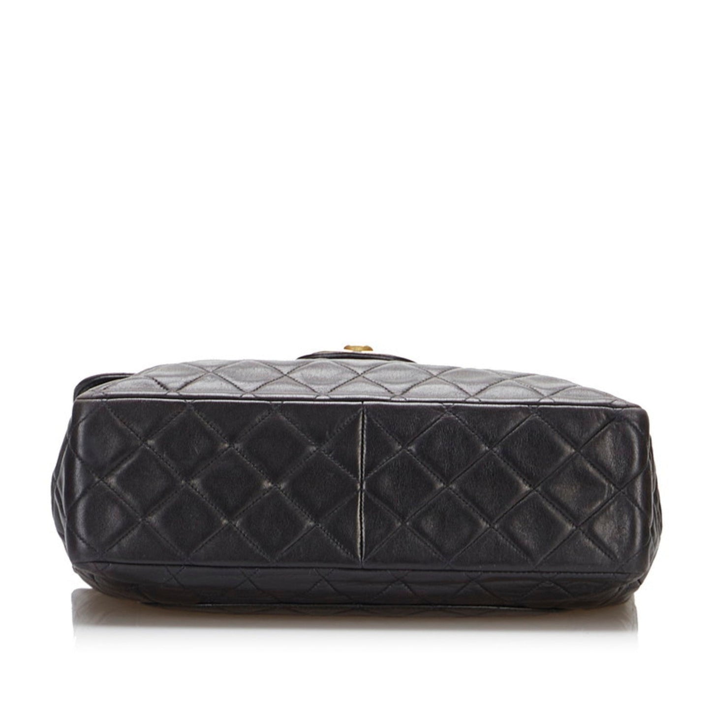 CHANEL Big Matrasse Single Flap Chain Shoulder Bag Black Lambskin Ladies