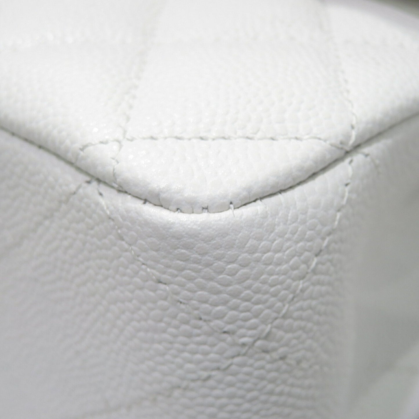 CHANEL Classic Flap Bag Shoulder White SG Hardware Caviar Skin Women's Men's