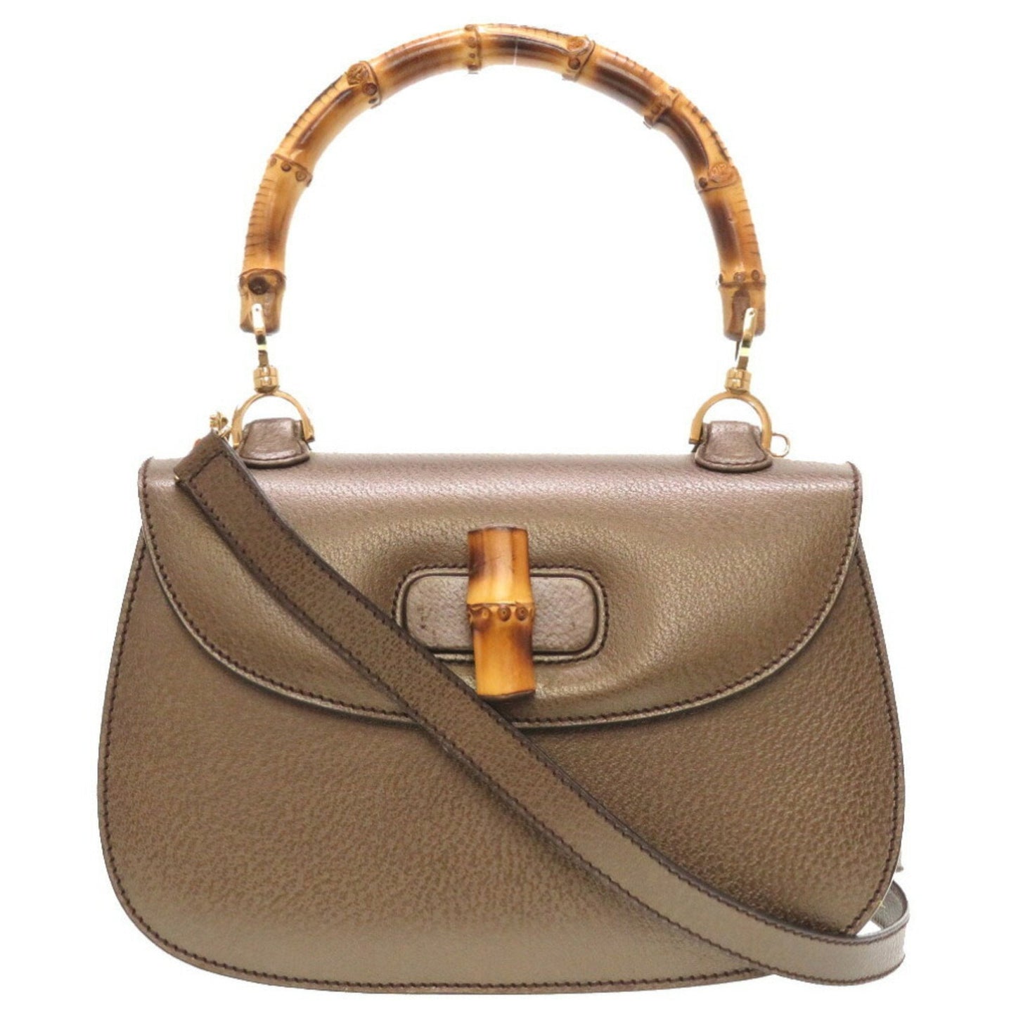 Luxury Gucci bamboo leather bronze
