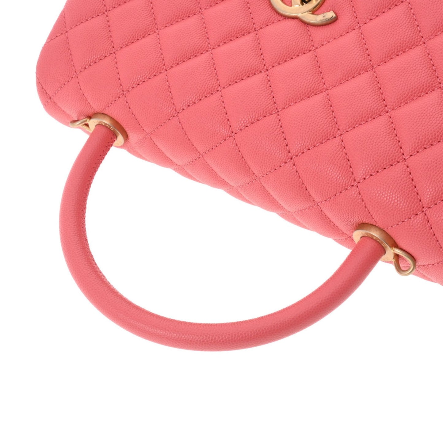 Luxury Chanel Matelasse Coco Handle 28 Pink A92991 Ladies Caviar Skin Bag