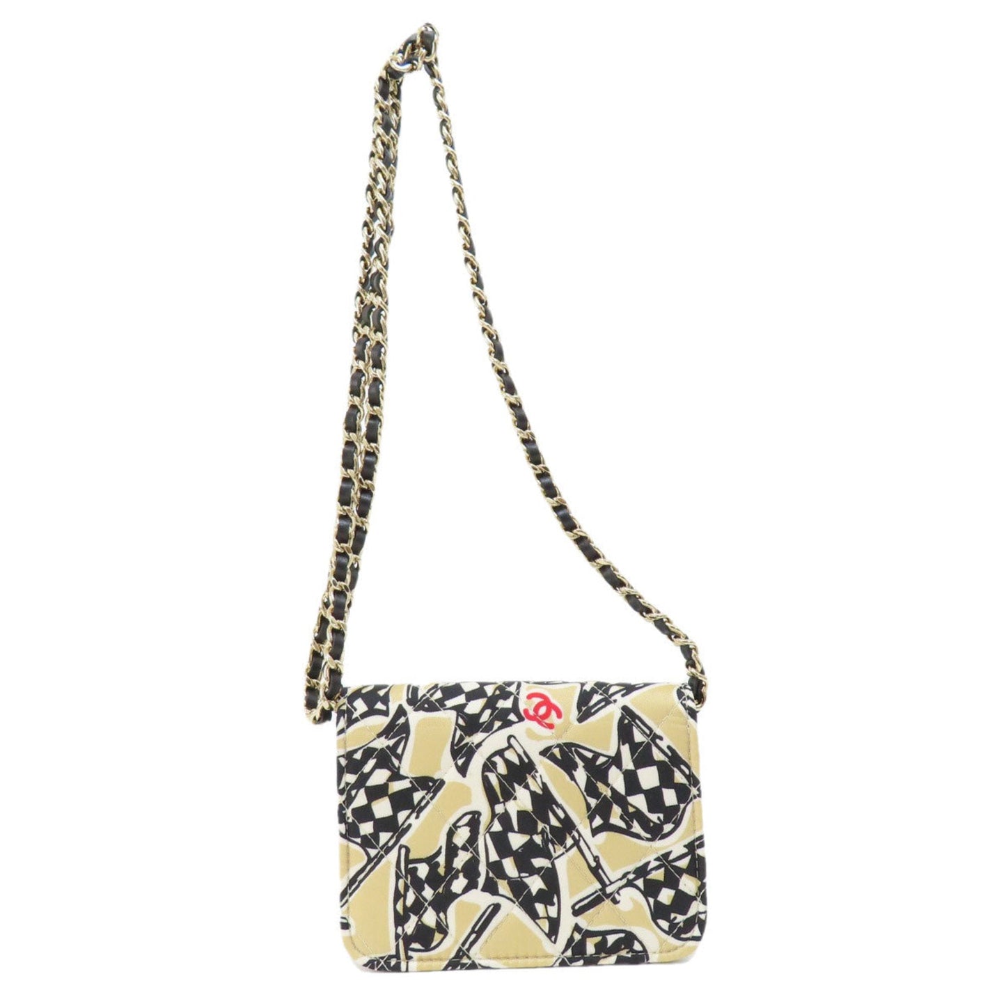 Luxury Chanel Chain Shoulder Coco Mark Bag Cotton Women's