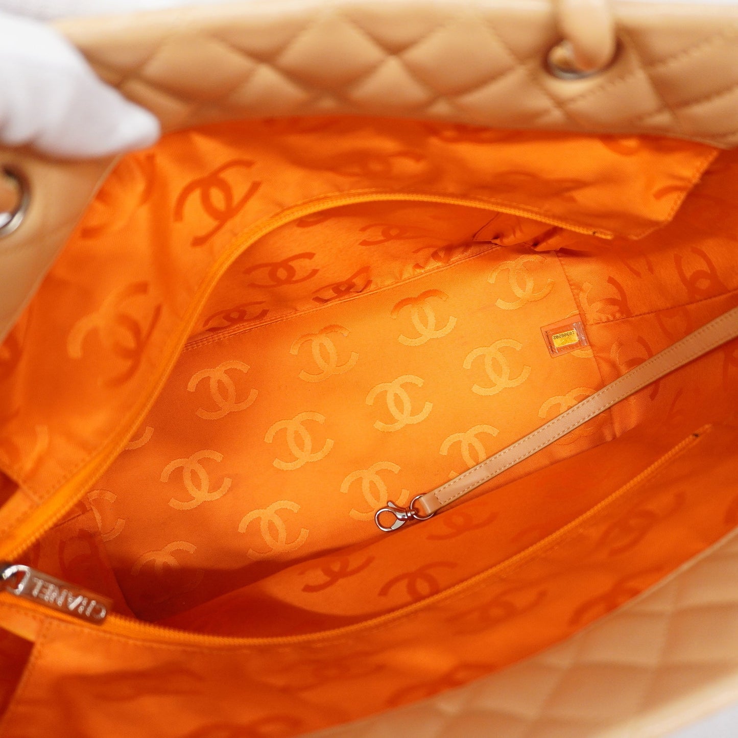 CHANEL  Ligne Cambon Tote Bag Lambskin Women's Tote Bag Beige