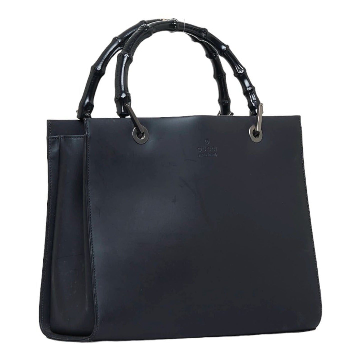 Luxury Gucci Bamboo Handbag Tote Bag 0021016 Black Leather Ladies