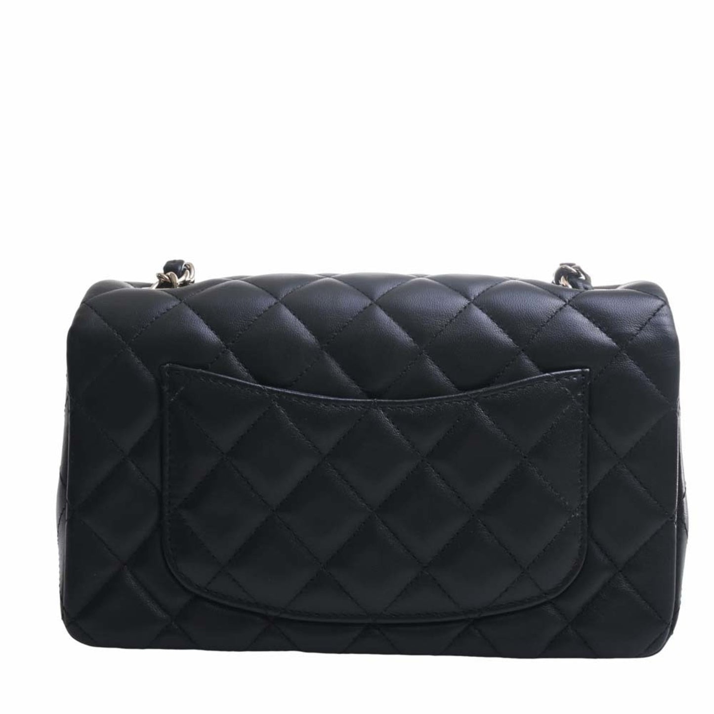 Luxury Chanel Lambskin Matelasse Coco Mark Chain Shoulder Bag Black Ladies