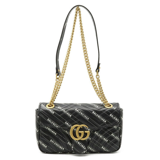 Luxury Gucci BALENCIAGA Balenciaga Collaboration GG Marmont The Hacker Project Small Bag Shoulder Black 443497